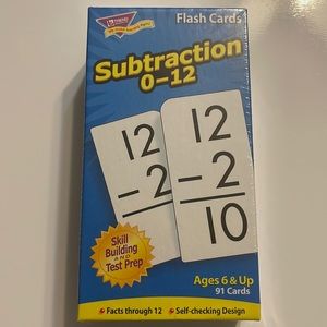 NEW Sealed/ wrapped: SUBTRACTION flash cards (0-12) ages 6yrs +. 91 cards